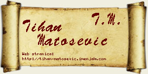 Tihan Matošević vizit kartica